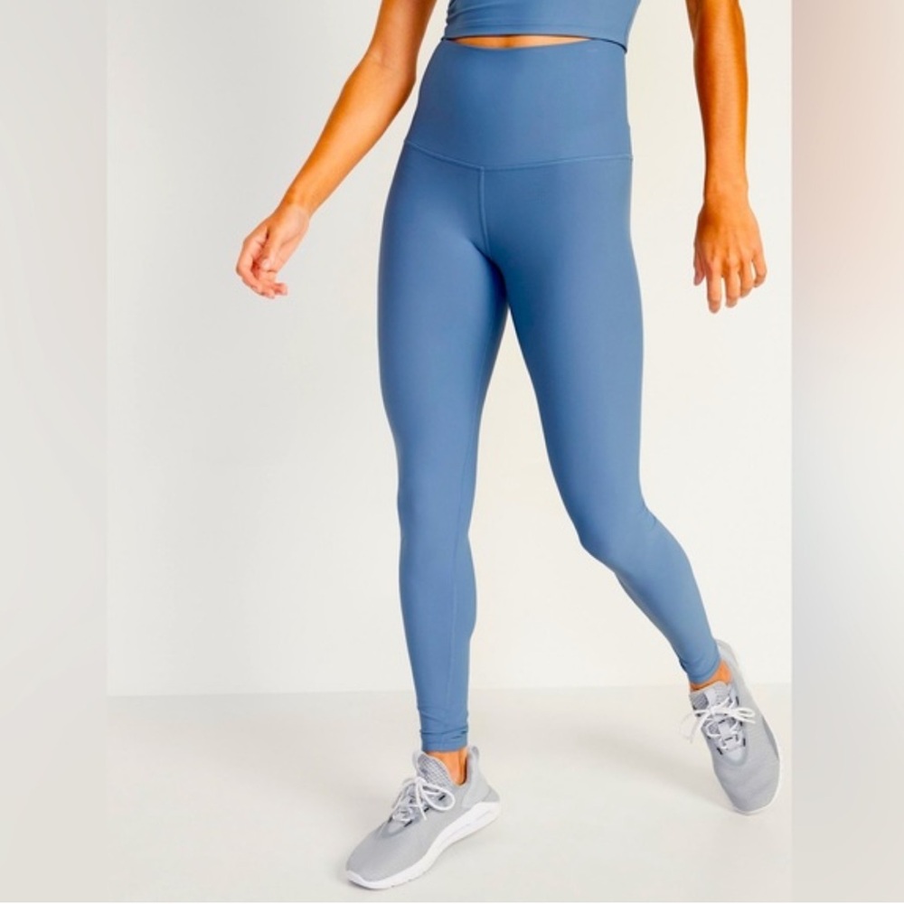 NWT Old Navy High-Waisted PowerSoft Full-Length Blue Orval Leggings
